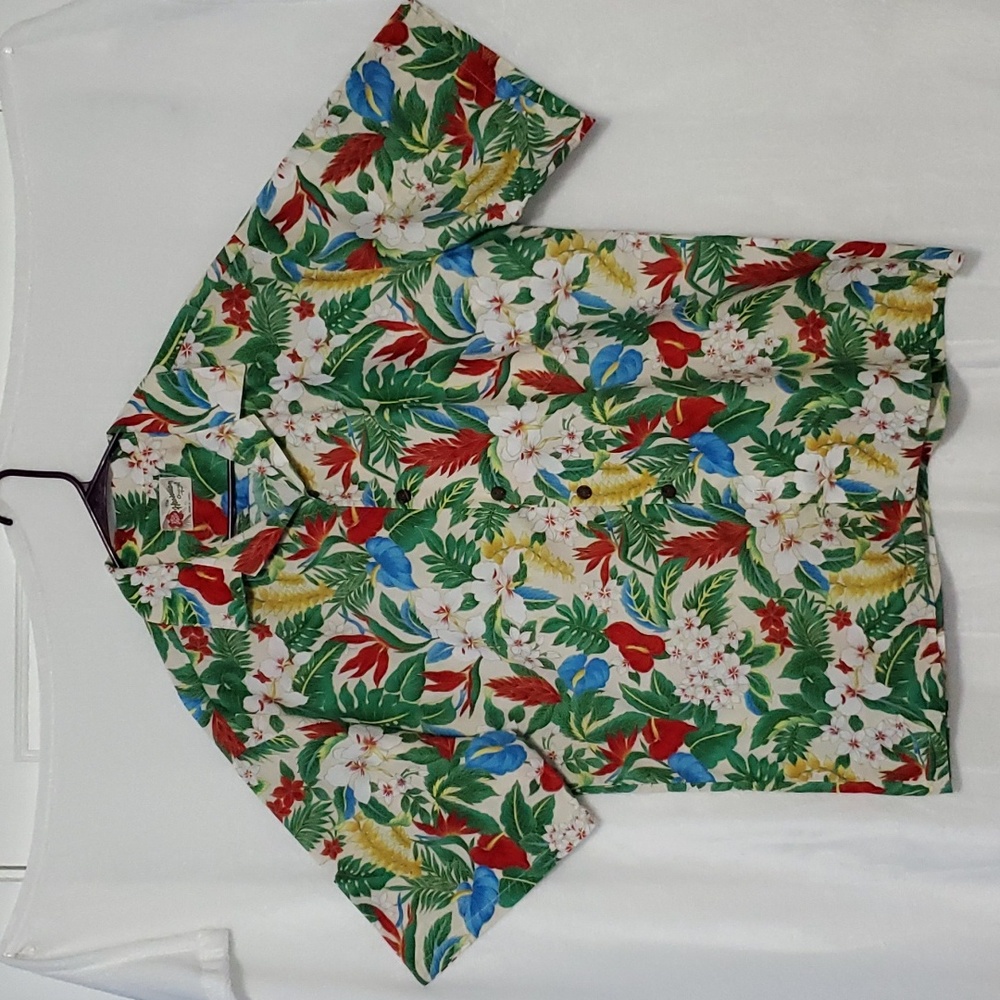 The Hawaiian Original Colorful Floral Button Down Shirt Size X-Large
